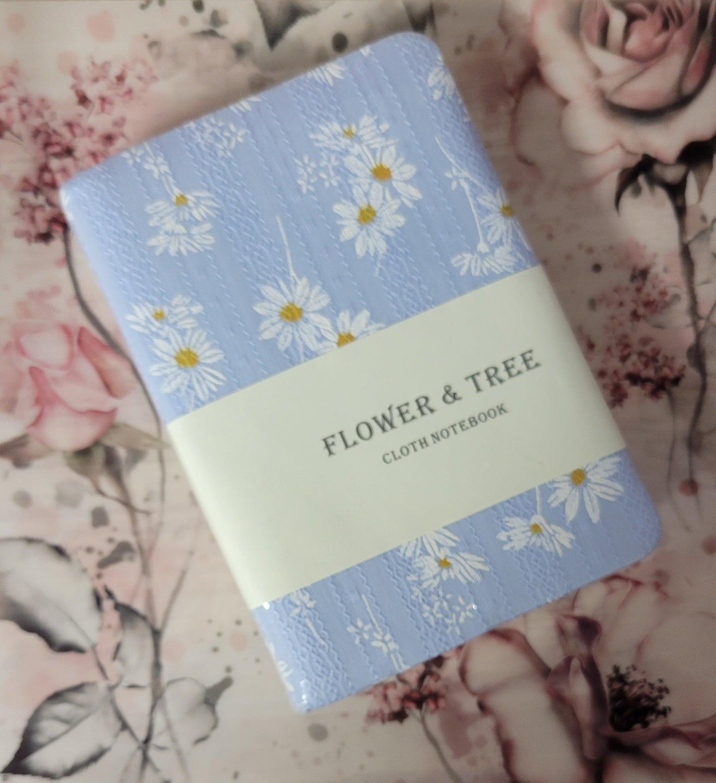 Flower & Tree Small Cloth Notebook - Blue Daisy - Simply Graced Mama