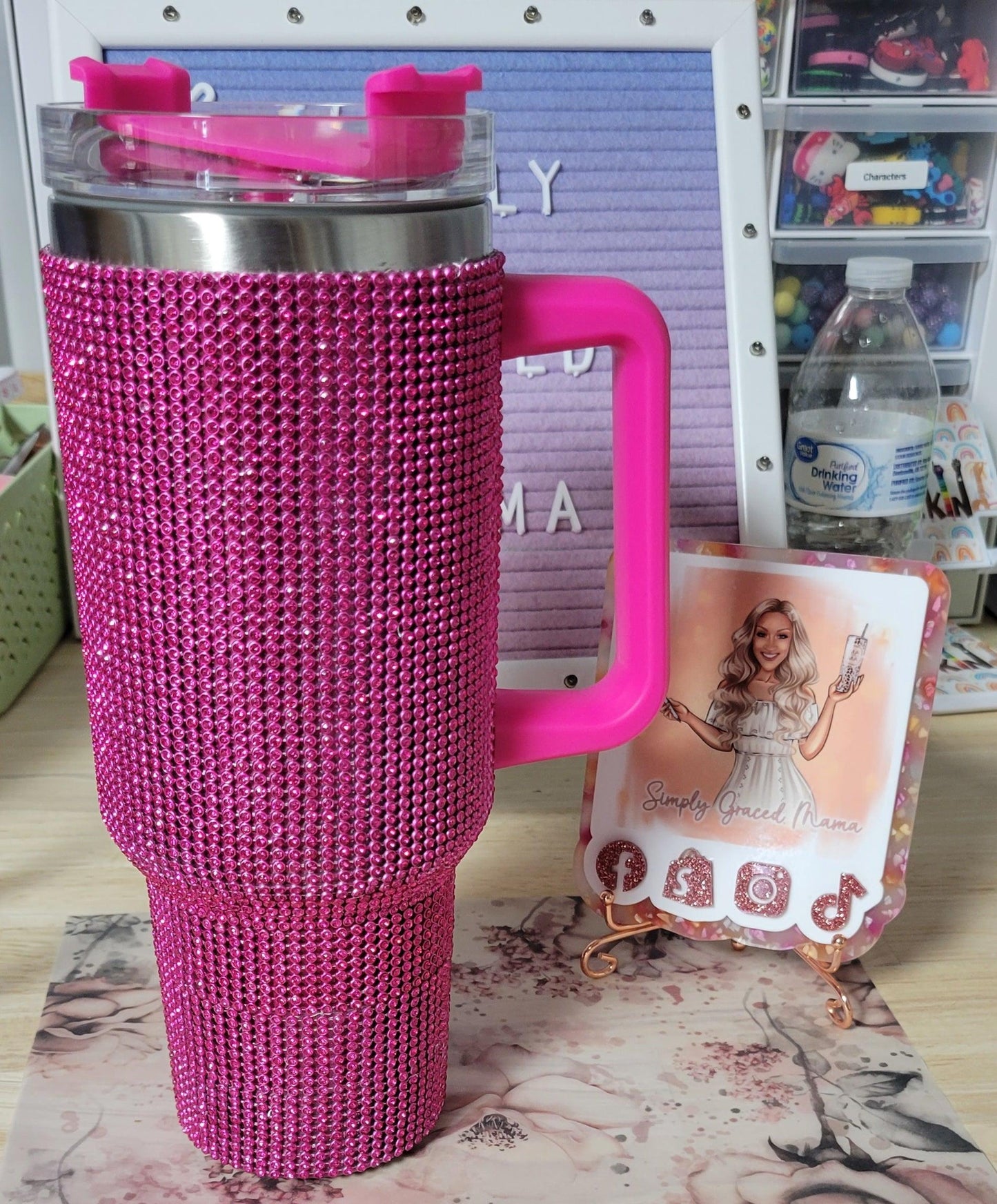 Hot Pink Bling Tumbler - Simply Graced Mama