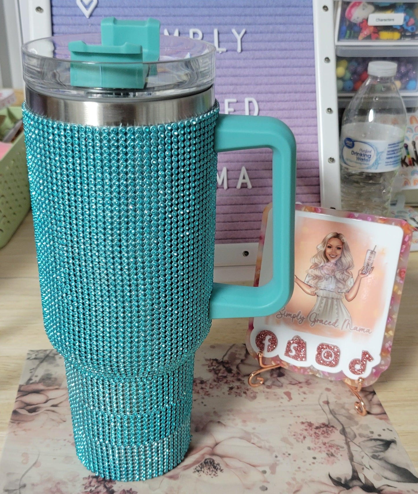 Teal Bling Tumbler - Simply Graced Mama