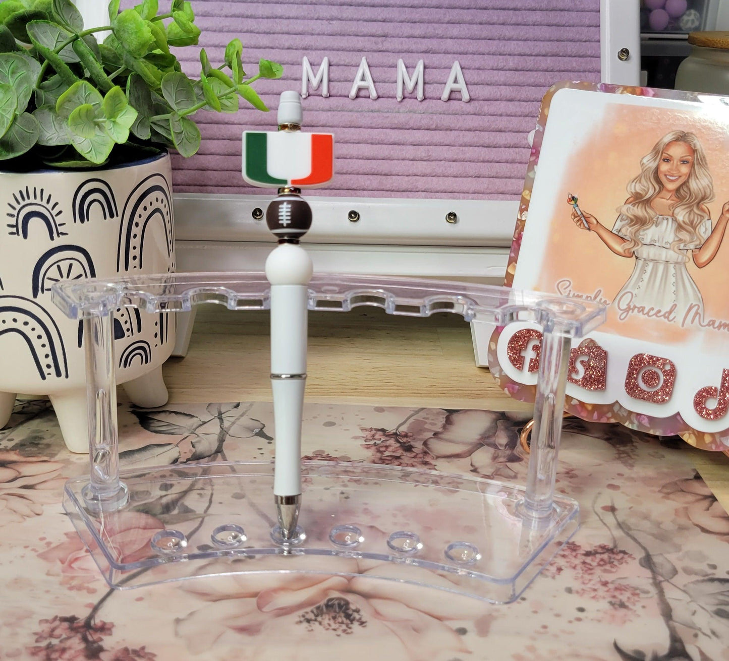 University of Miami Football Beaded Pen - Simply Graced Mama