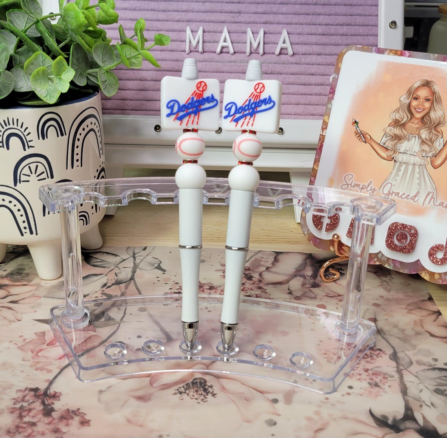 LA Dodgers Beaded Pen - Simply Graced Mama