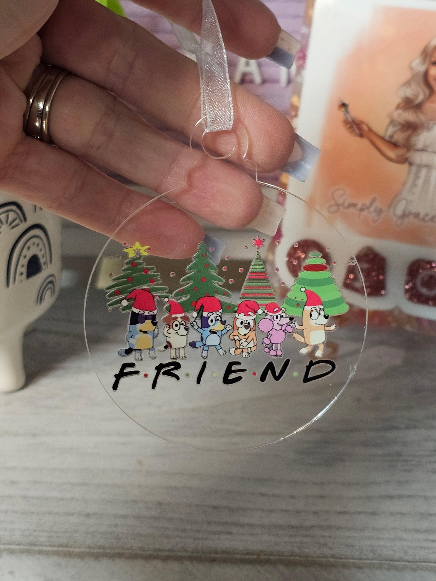 Bluey Friend Acrylic Ornament - Simply Graced Mama