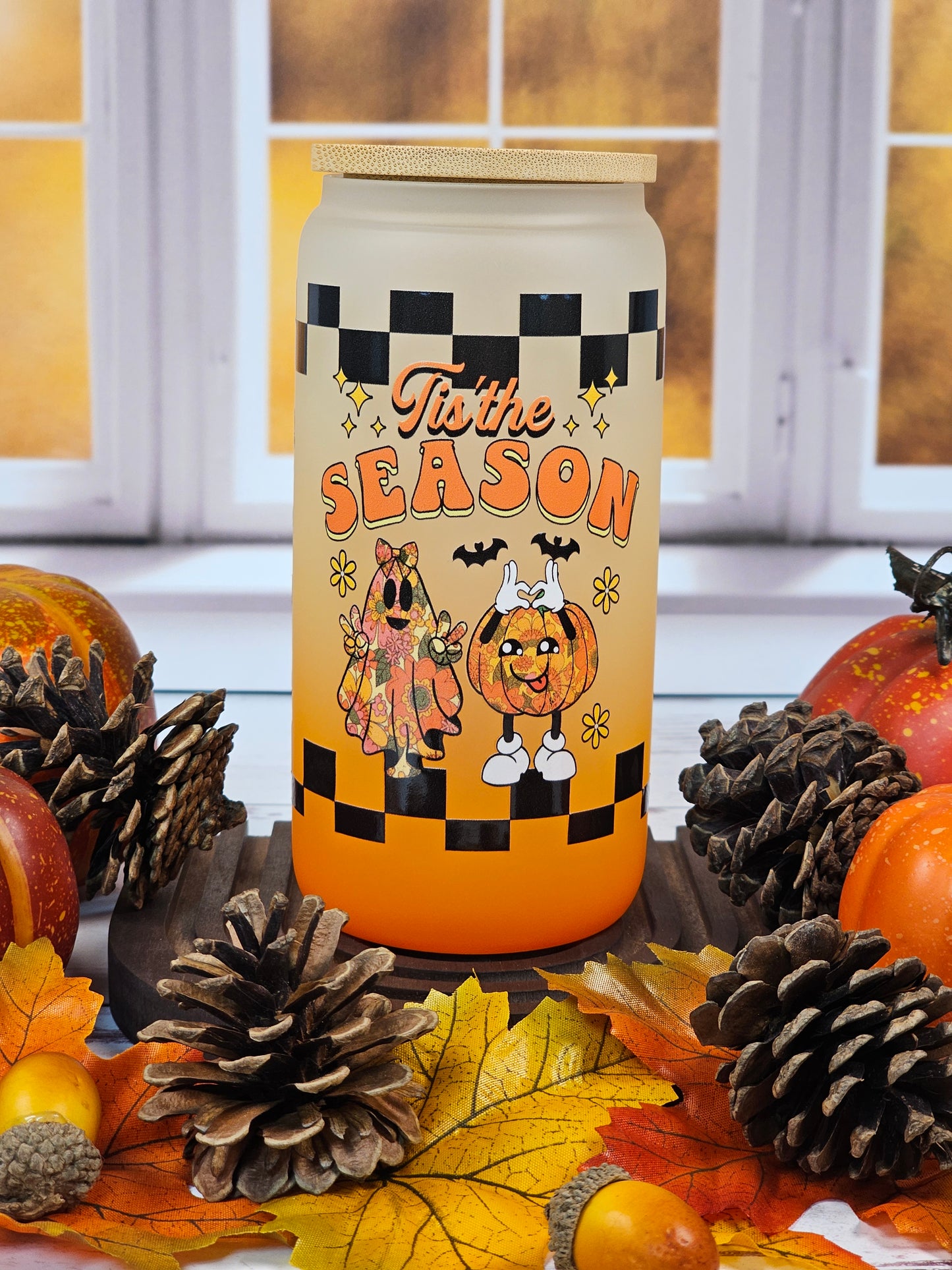Tis The Season-Orange Ombre Glass Cup - Simply Graced Mama