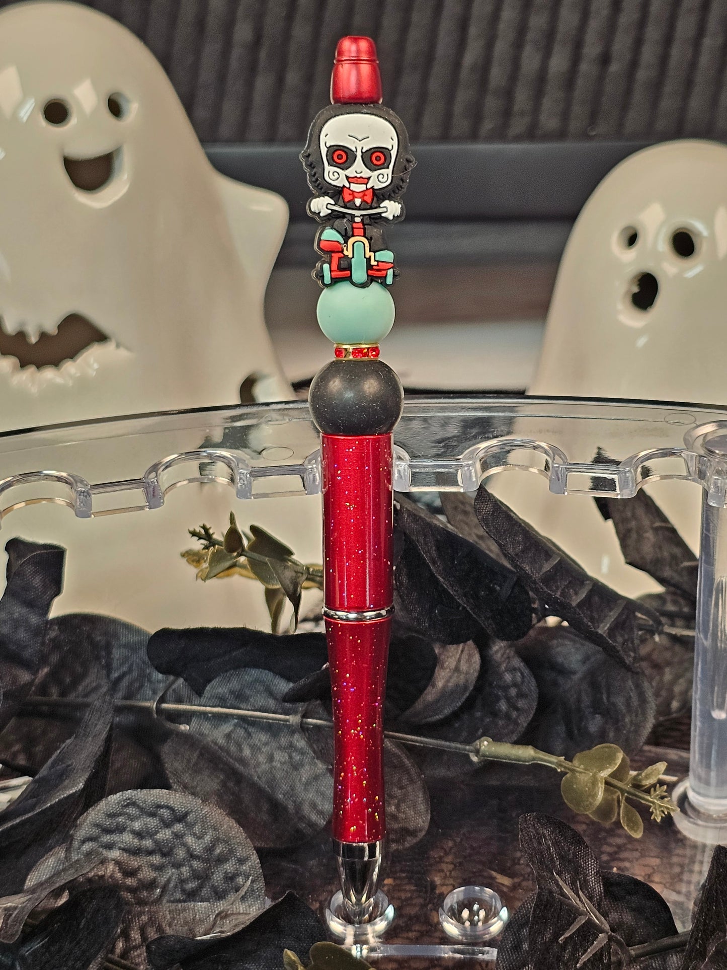 Jigsaw Horror Character Beaded Red Pen - Simply Graced Mama