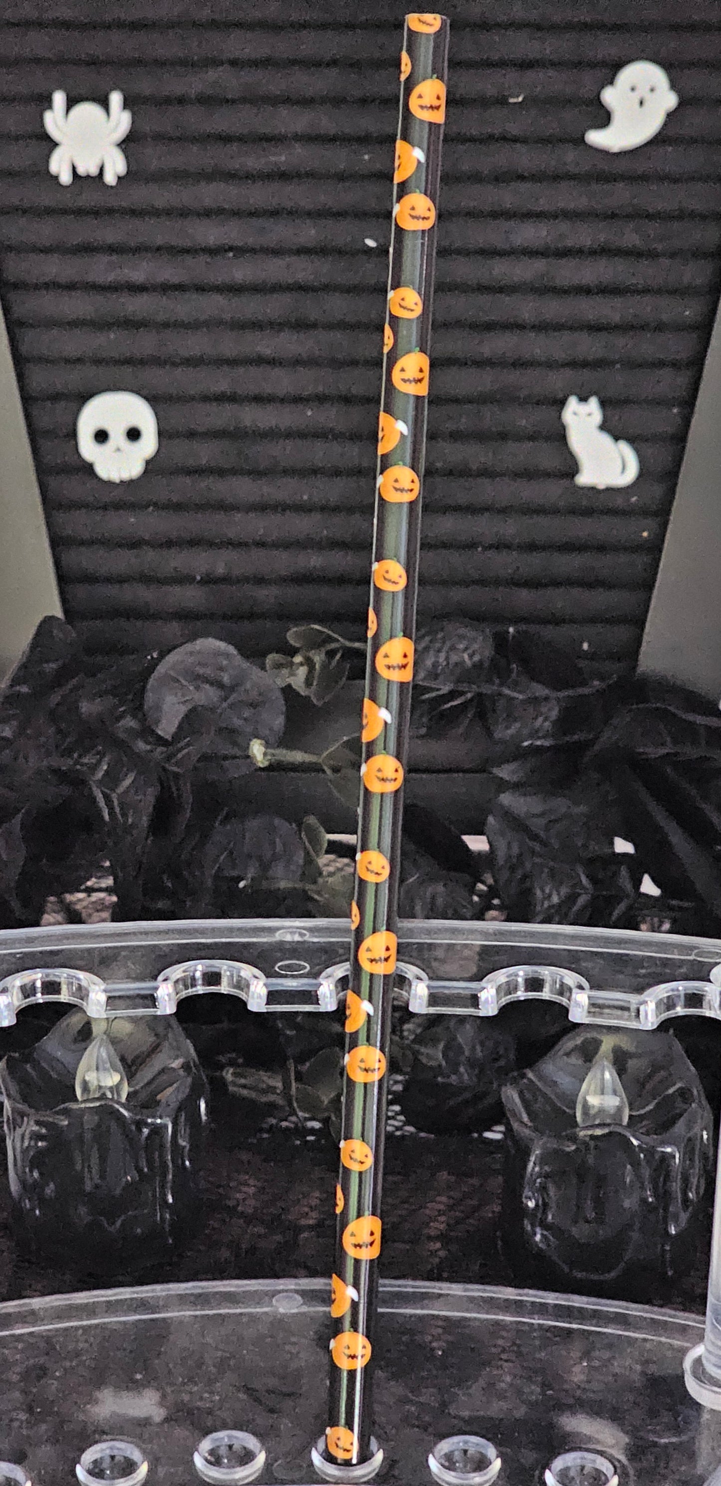 Smiley Pumpkin Plastic Straw - Simply Graced Mama