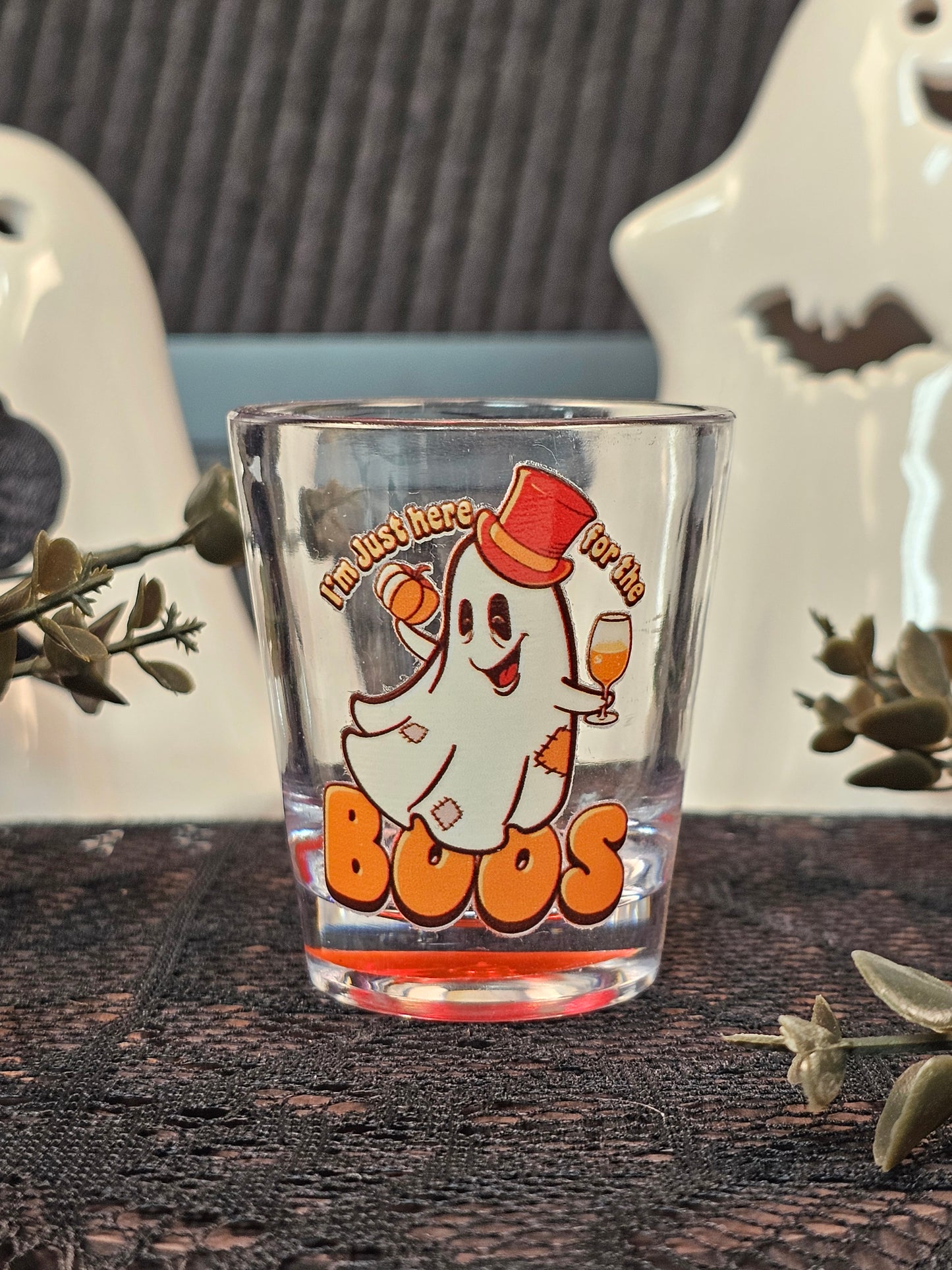 I'm Just Here For The Boos Shot Glass - Simply Graced Mama