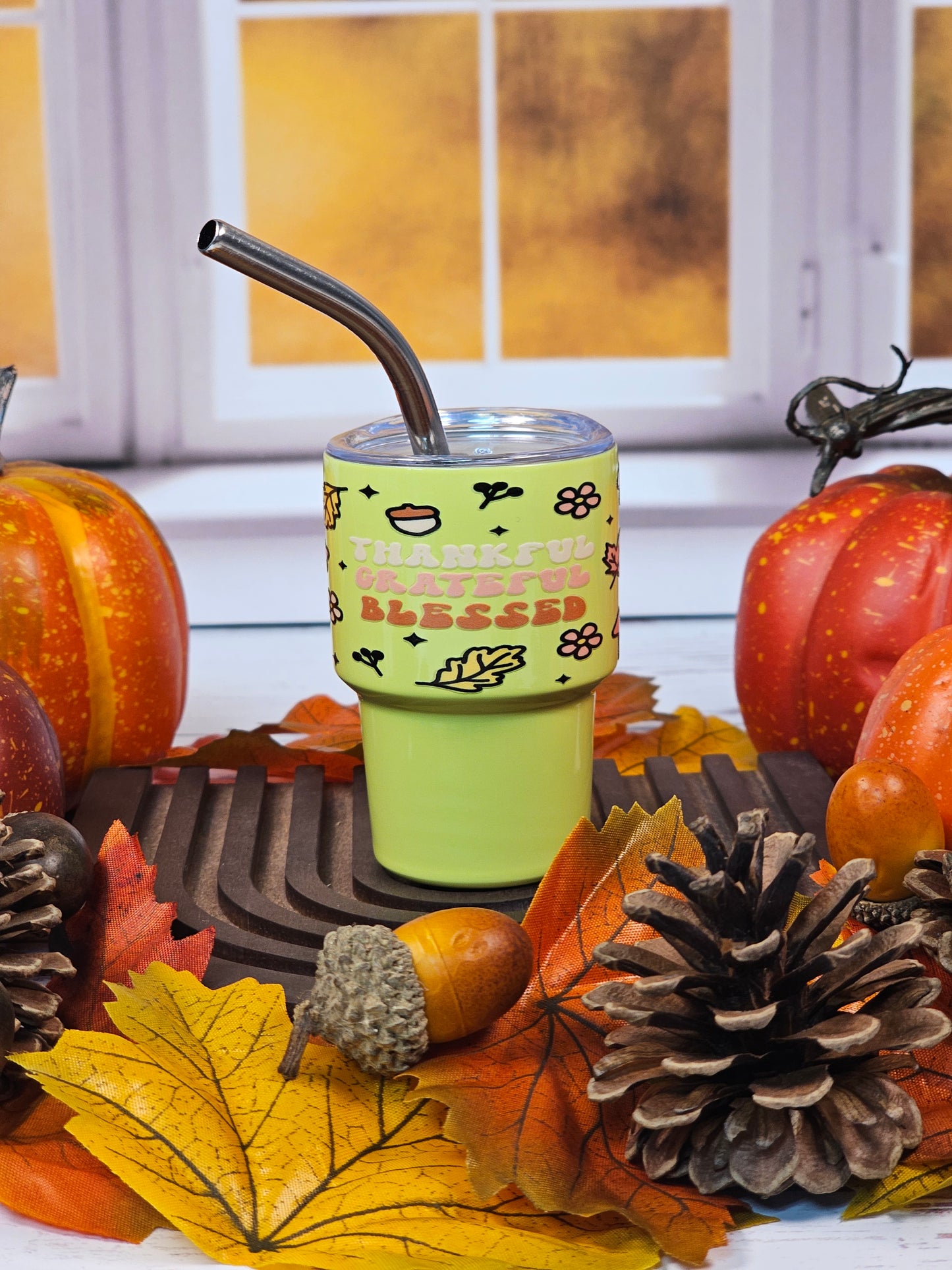 Thankful Grateful Blessed Mini Tumbler Shot Glass - Simply Graced Mama