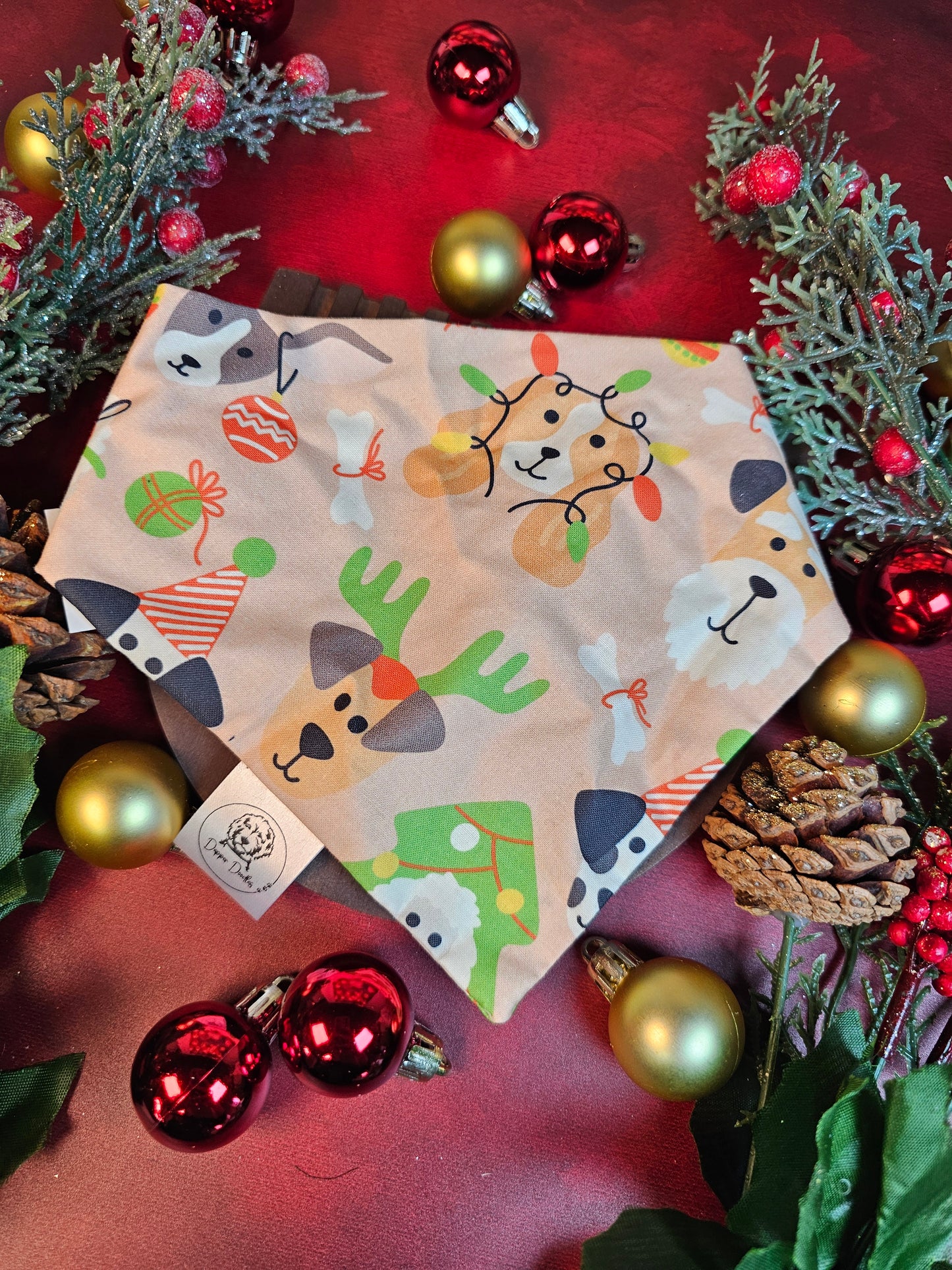 Holiday Doggies Scrunchie Bandana - Simply Graced Mama
