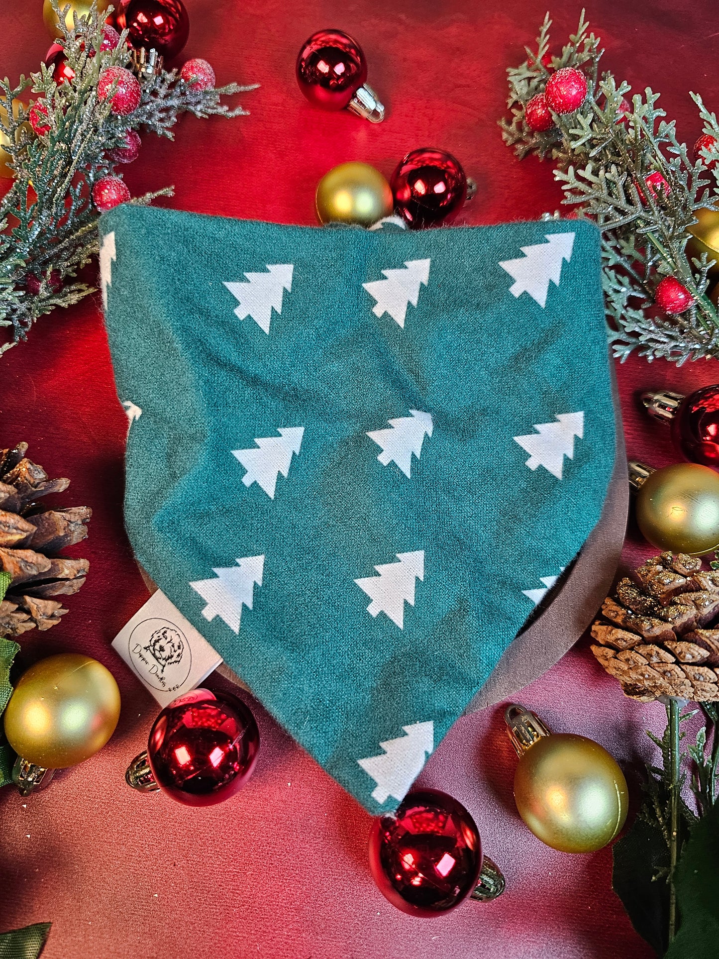 Christmas Tree Scrunchie Bandana - Simply Graced Mama