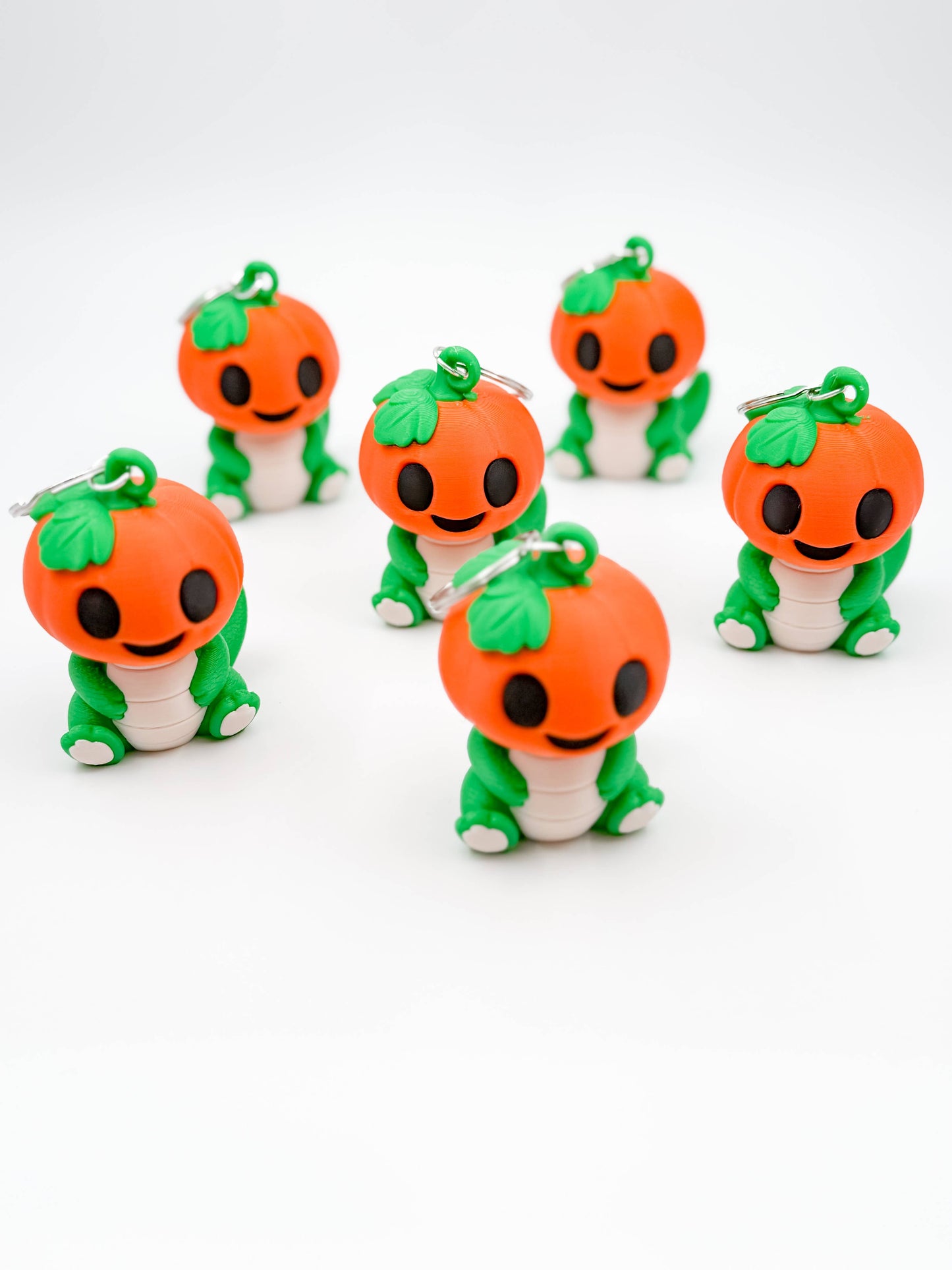 3D Printed Pumpkin Dino Keychain