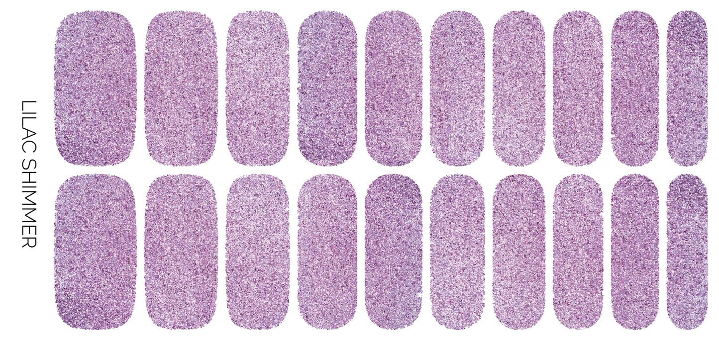 Lilac Shimmer | Light Purple Glitter Nail Polish Wrap Set