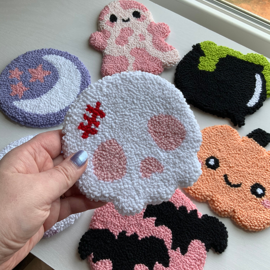 Skull Mug Rug Coaster - Simply Graced Mama