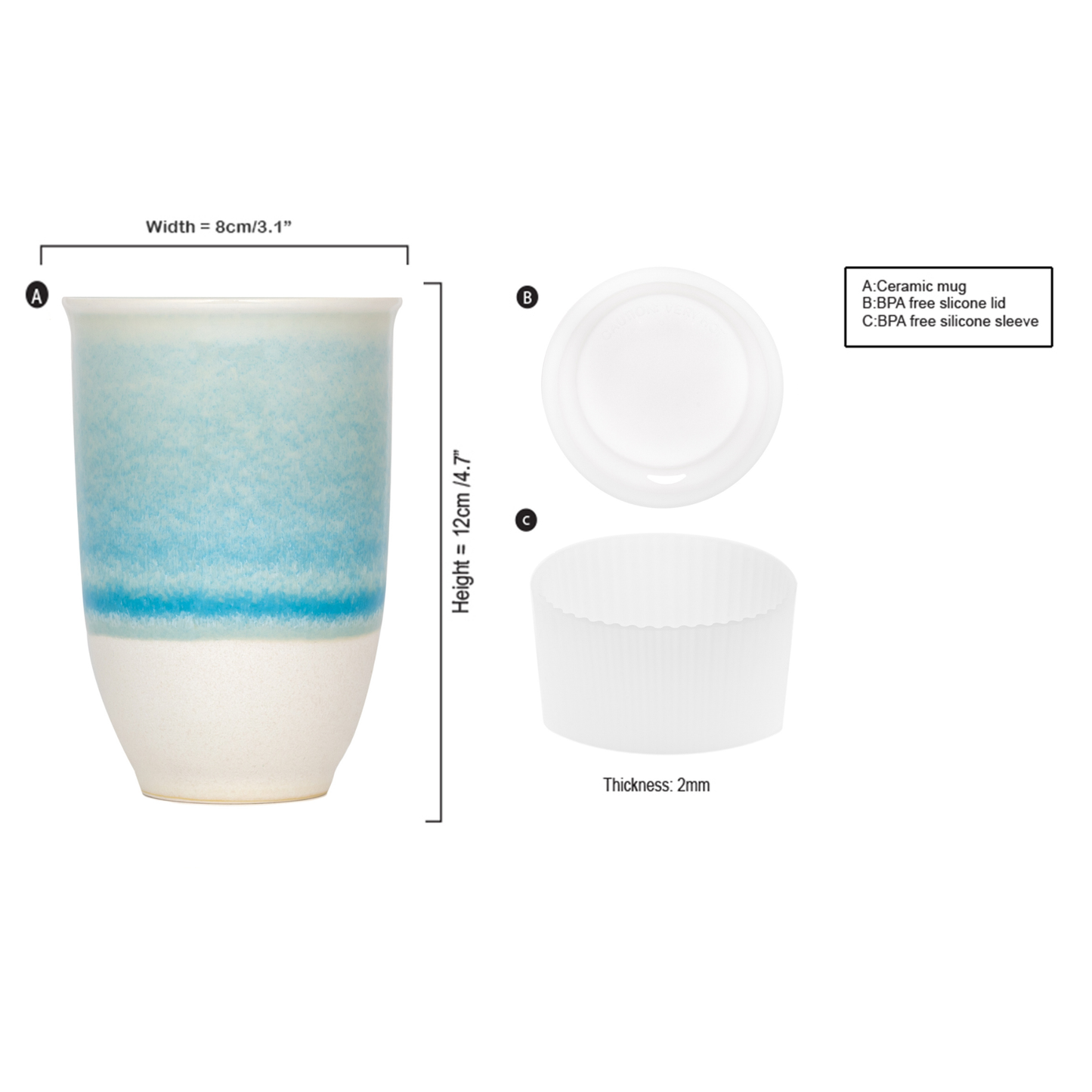 Lagoon Portable Ceramic Cup - Simply Graced Mama