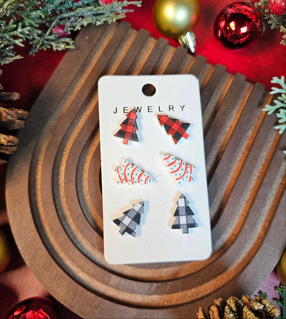 Christmas Tree Stud Earring Set - Simply Graced Mama
