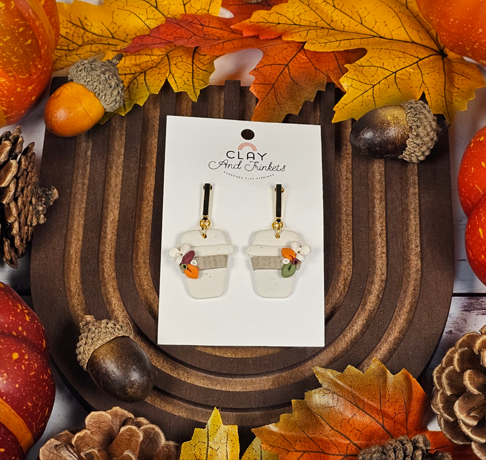 Fall Coffee Cup Earrings - Simply Graced Mama