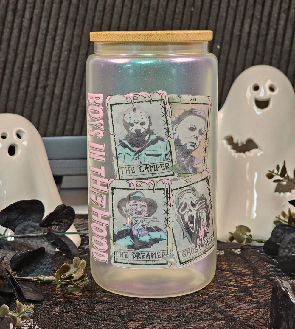 Boys In The Hood Horror Themed Irredescent Libbey Glass - Simply Graced Mama
