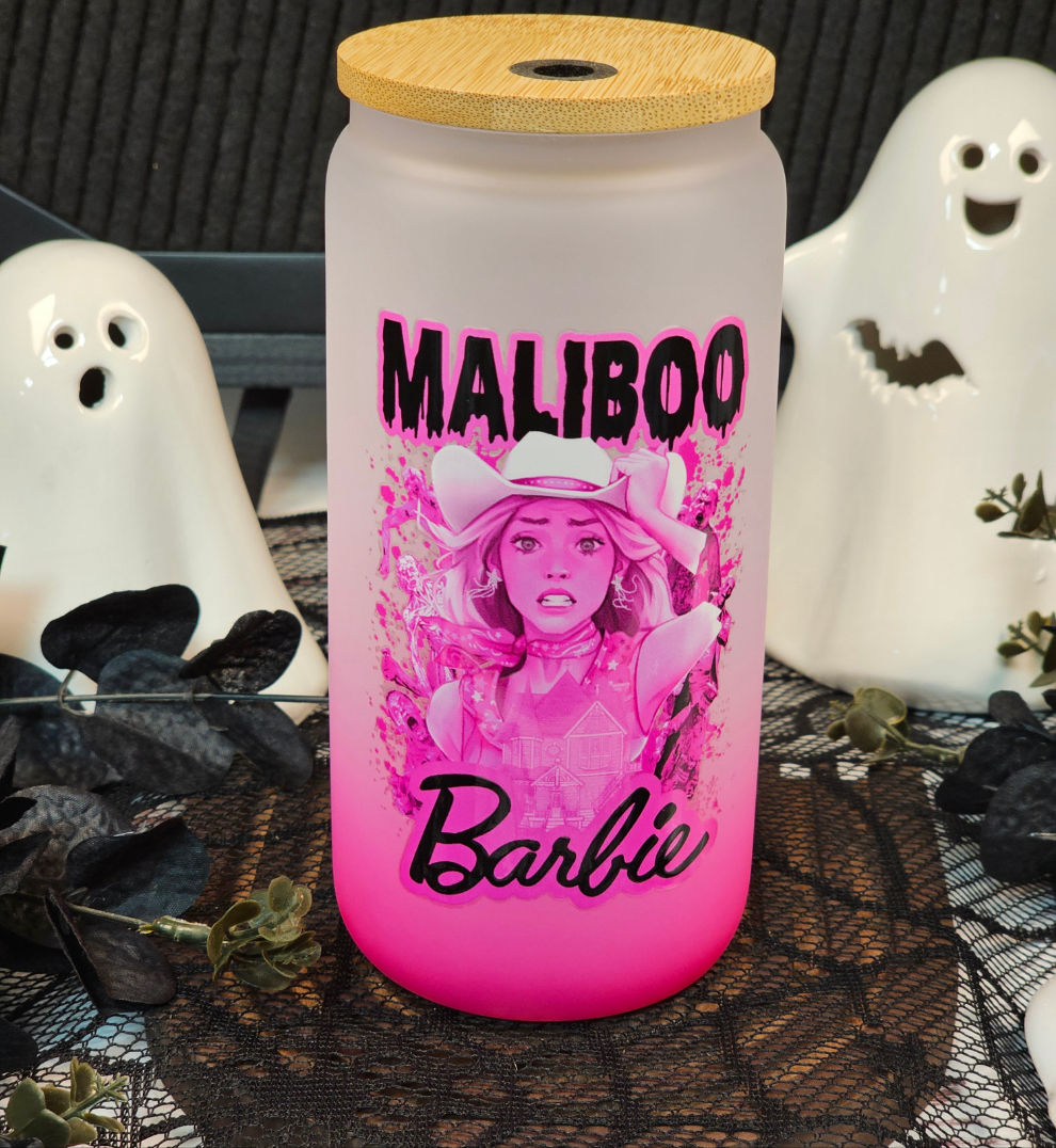 Mali"boo" Barbie Pink Ombre Libbey Glass Cup - Simply Graced Mama