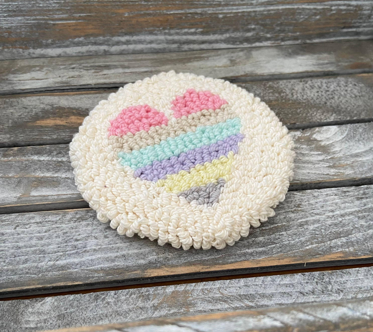 Rainbow Heart Mug Rug Coaster - Simply Graced Mama