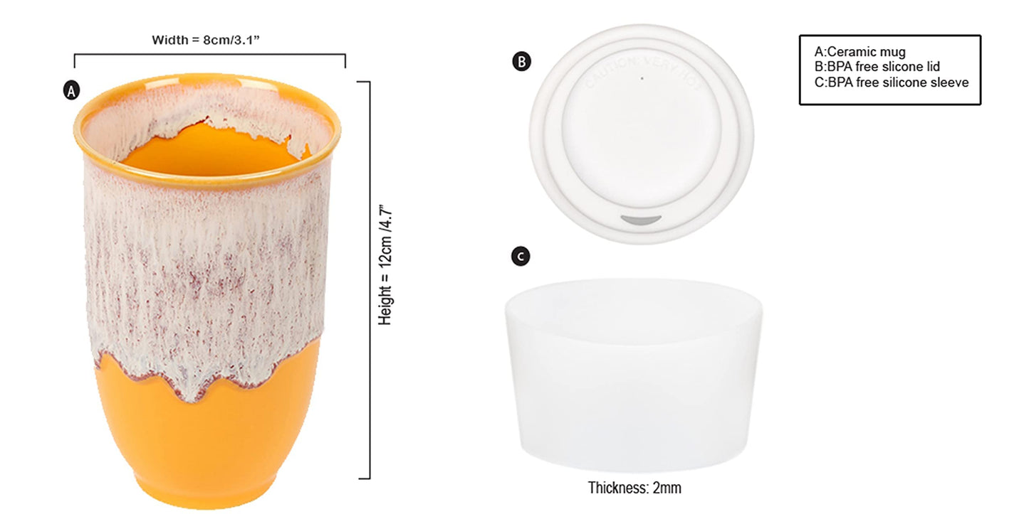 Grapefruit Portable Ceramic Cup - Simply Graced Mama