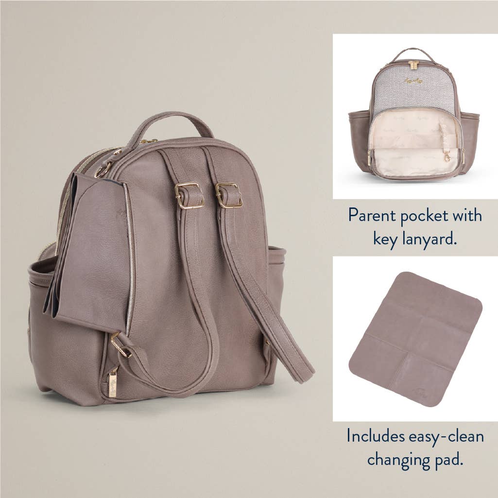 Vanilla Latte Itzy Mini Plus™ Diaper Bag Backpack - Simply Graced Mama
