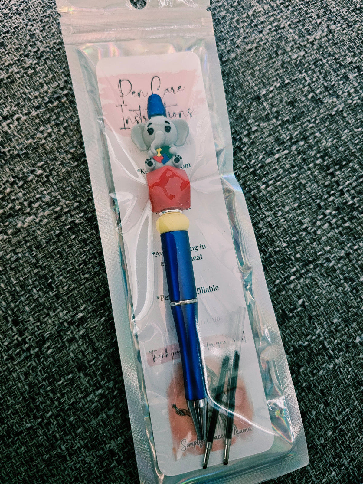 Autism Elephant Beaded Pen