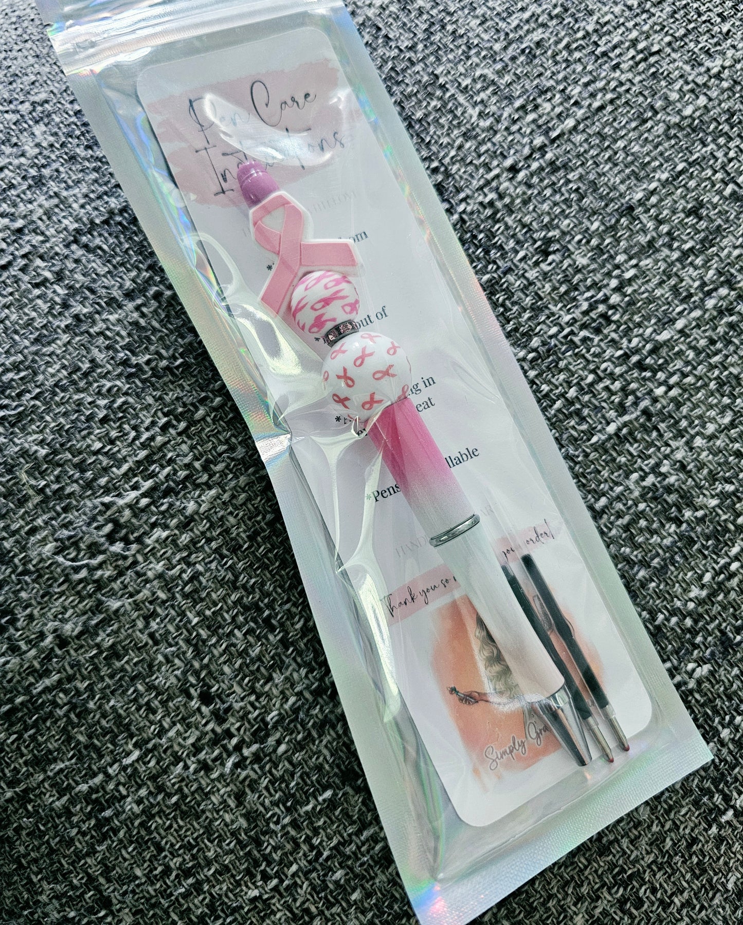 Breast Cancer Awareness Beaded Pen
