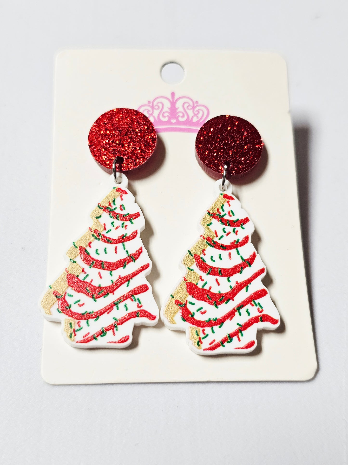 Christmas Tree Cake Dangle Earrings