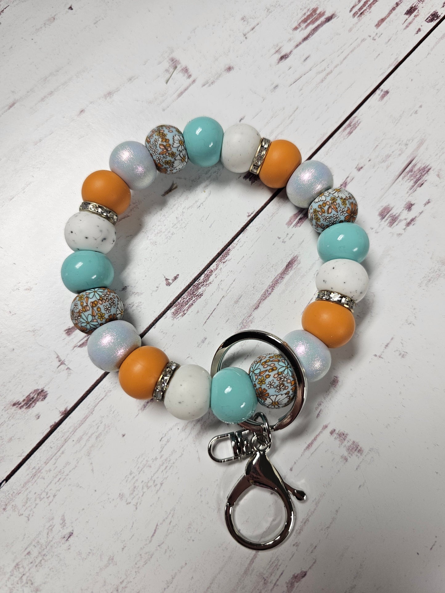Rustic Florals Beaded Wristlet