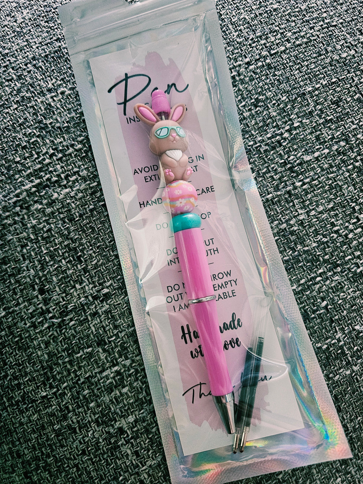 Groovy Bunny Beaded Pen