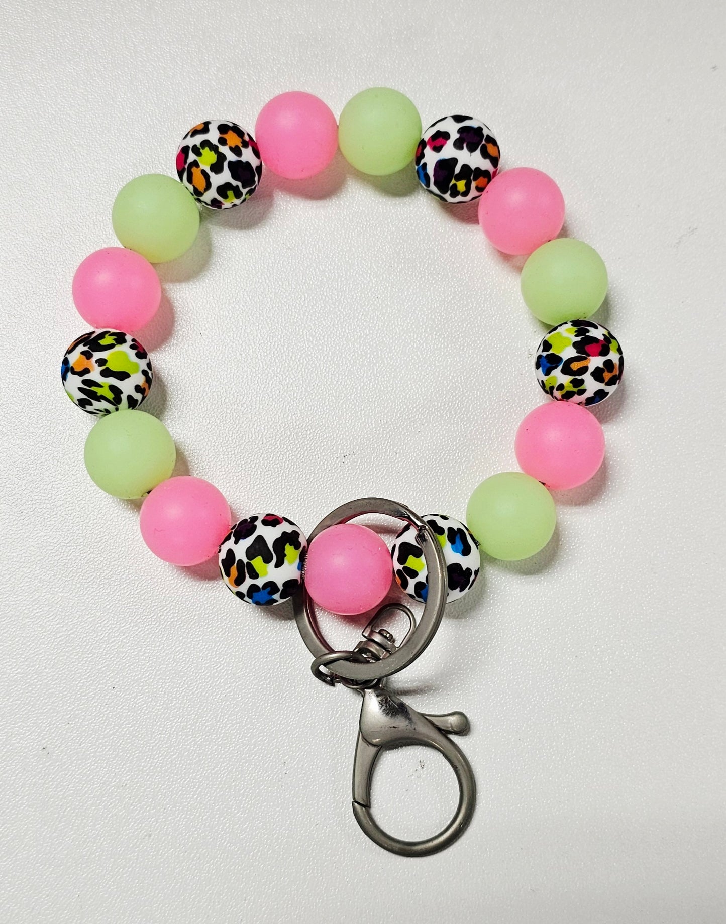 Colorful Animal Print Beaded Wristlet