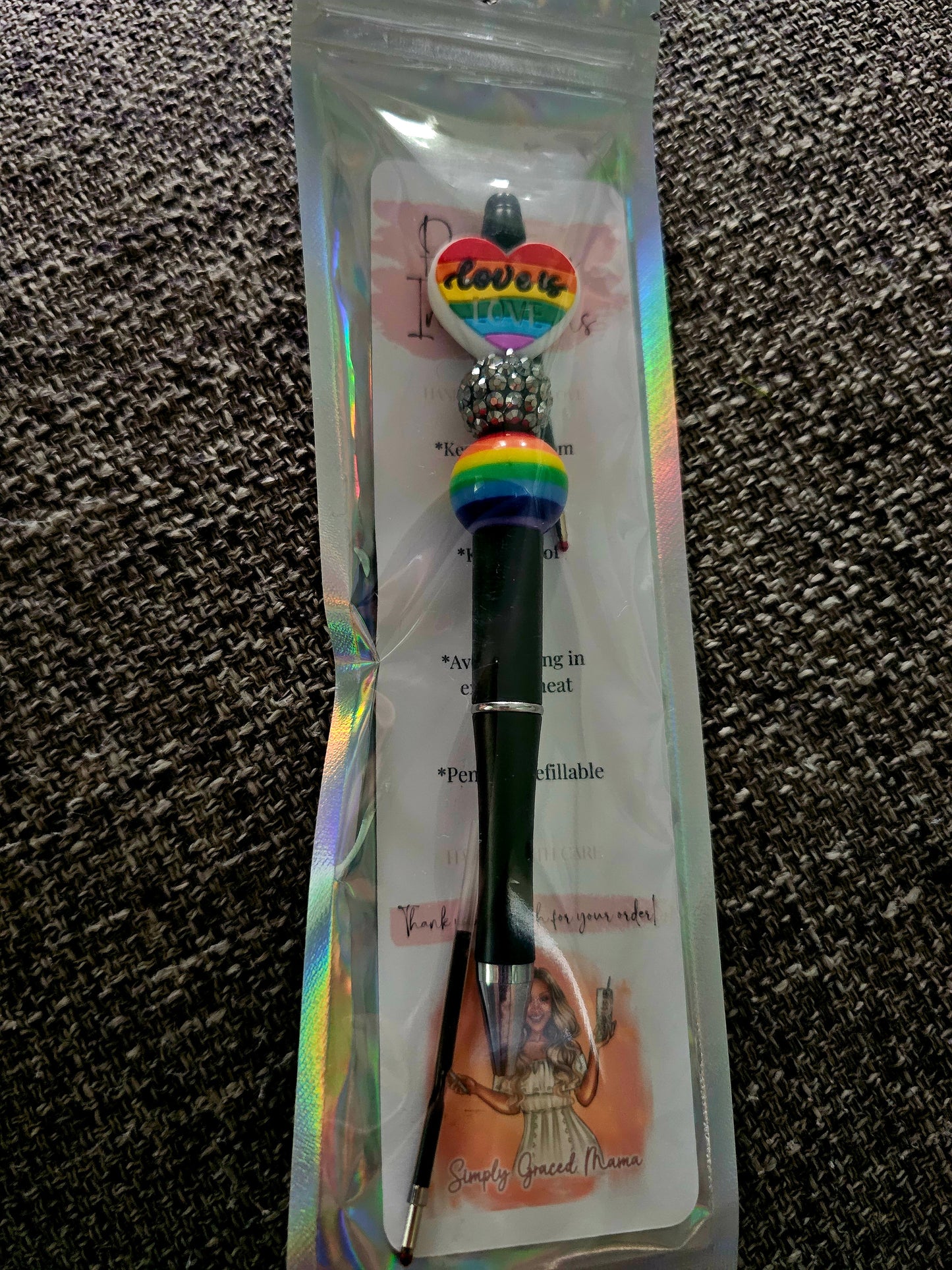 Love is Love Beaded Pen