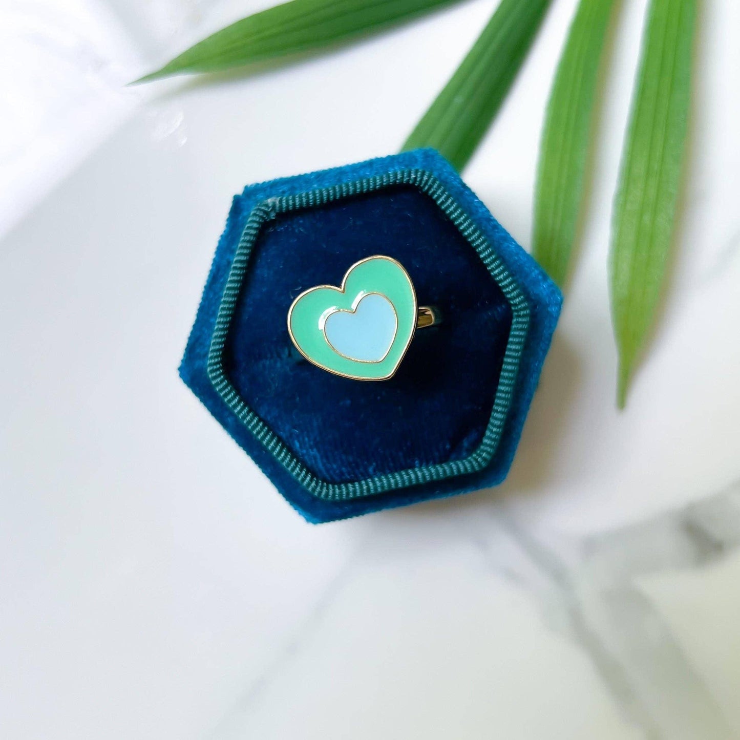 Two Toned Heart Fidget Spinner Ring - Simply Graced Mama