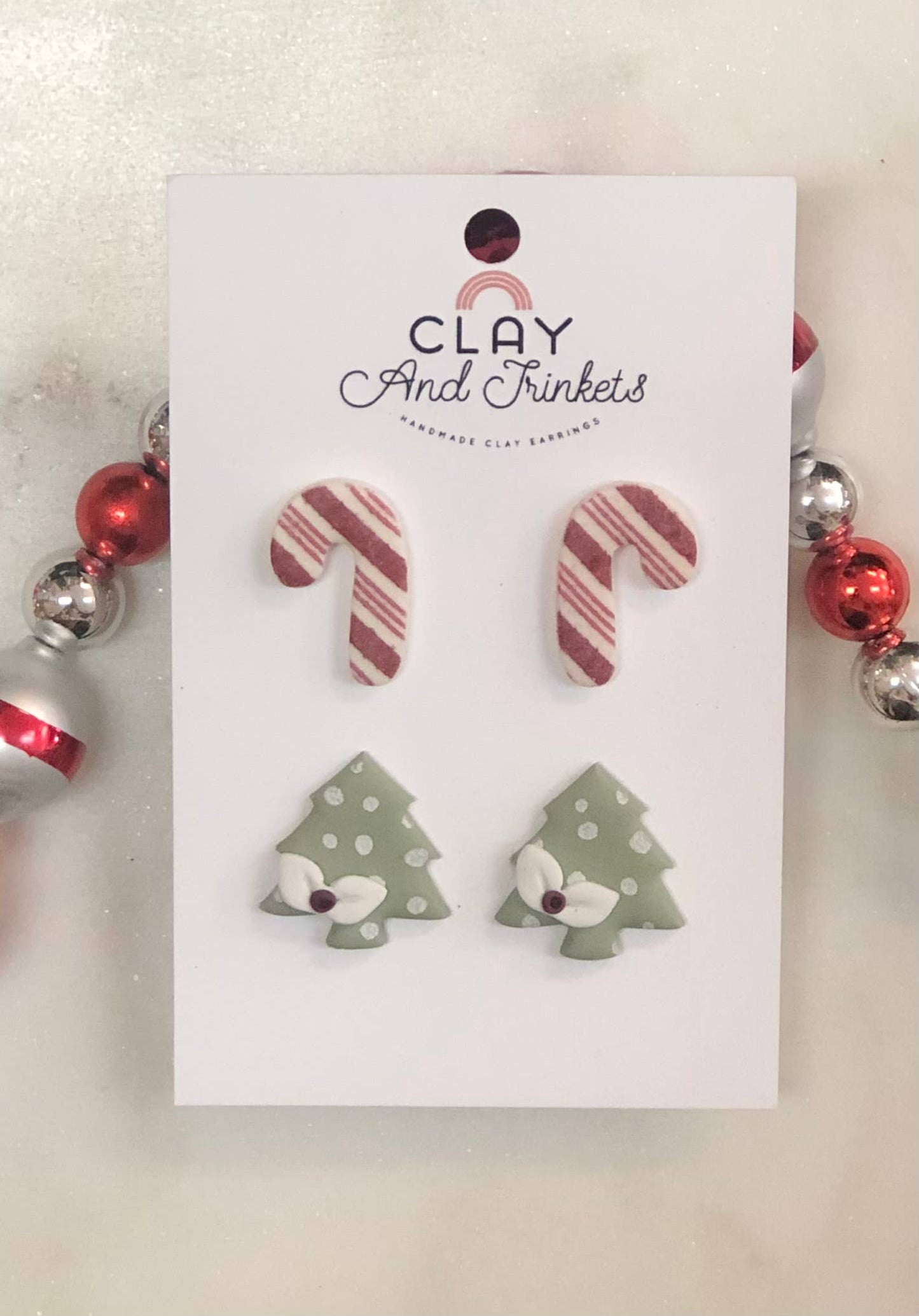 Candy Cane / Tree Stud Set