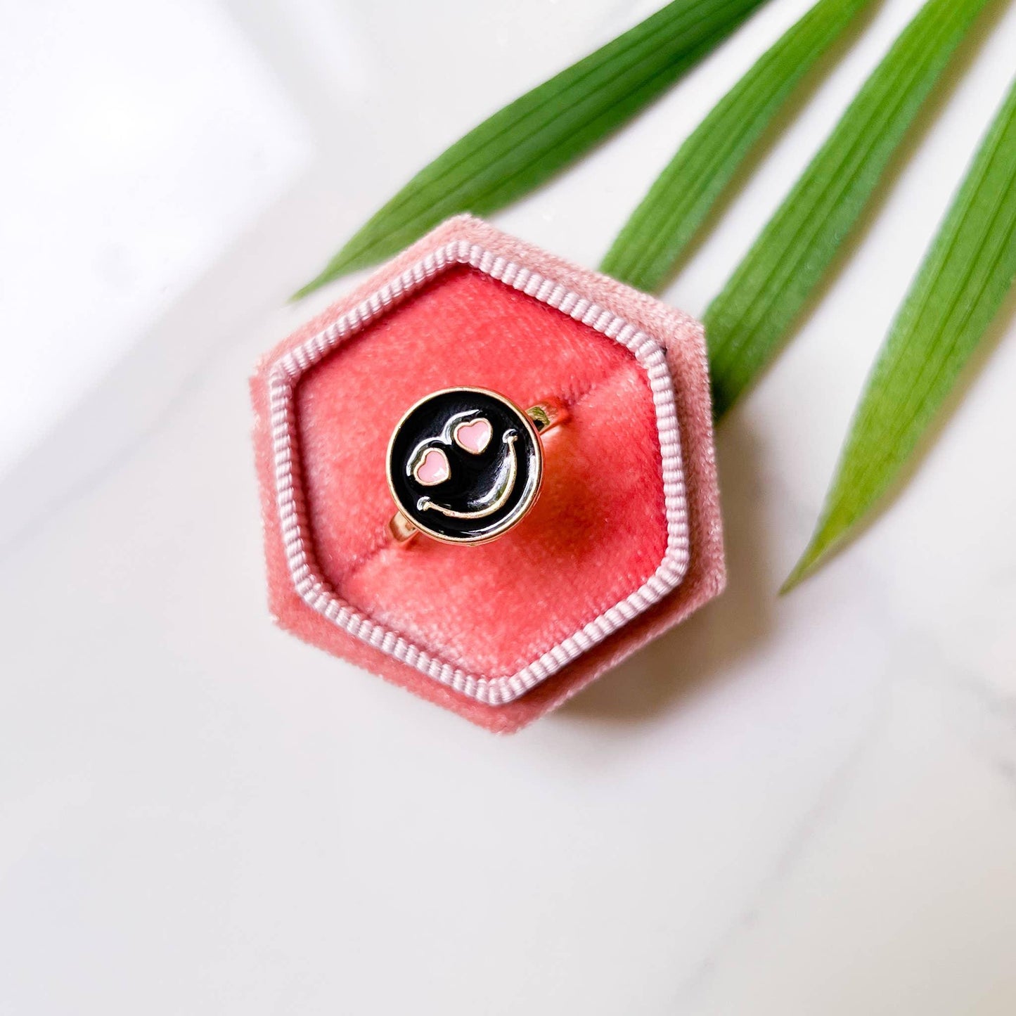 Dark Smiley Face Fidget Spinner Ring - Simply Graced Mama