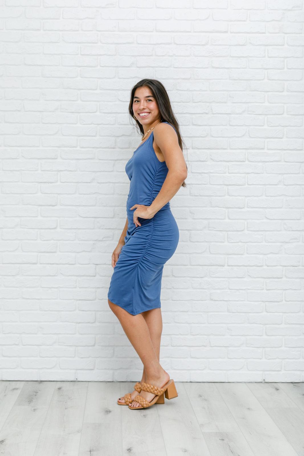 Blue Wrap Dress - Simply Graced Mama