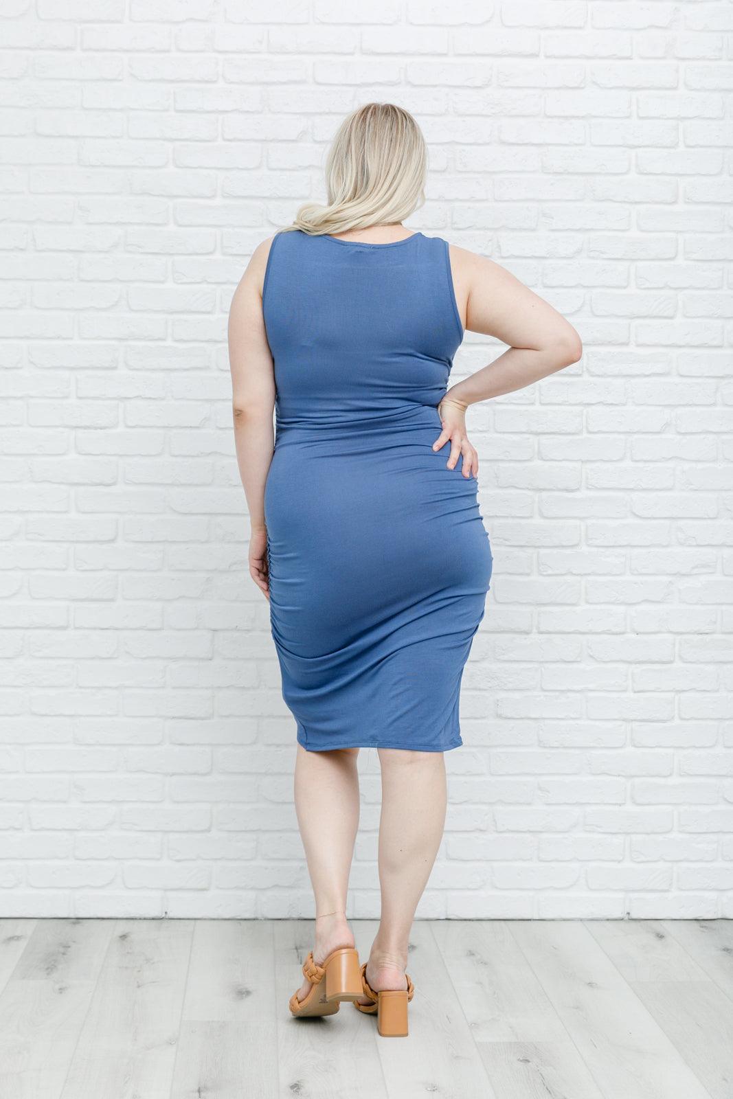 Blue Wrap Dress - Simply Graced Mama