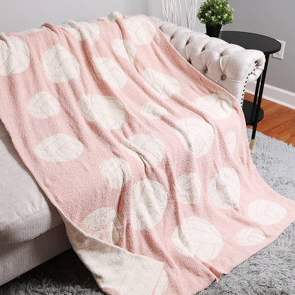 Volleyball Patterned Reversible Throw Blanket
: Pink