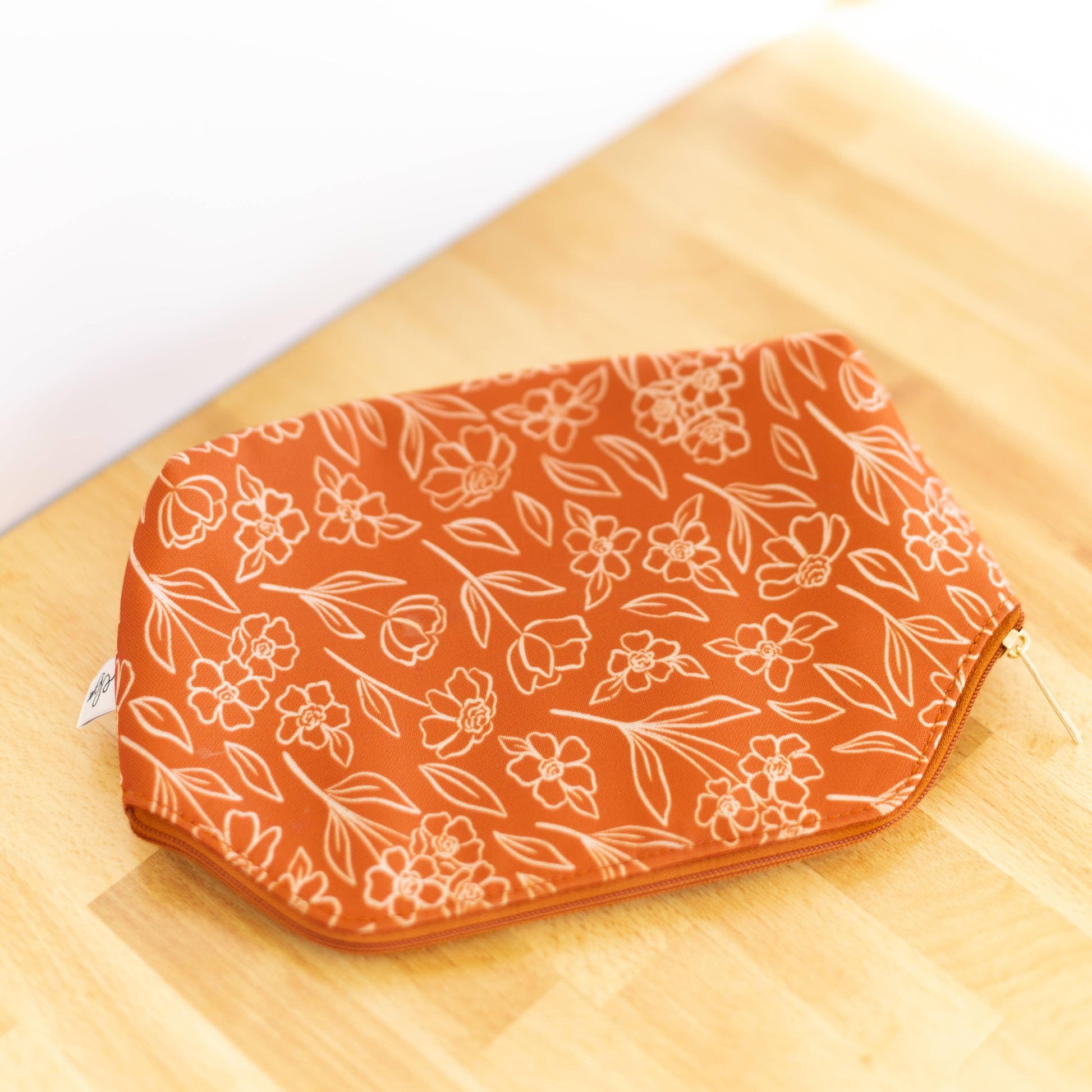 Terracotta Floral Zipper Pouch - Simply Graced Mama