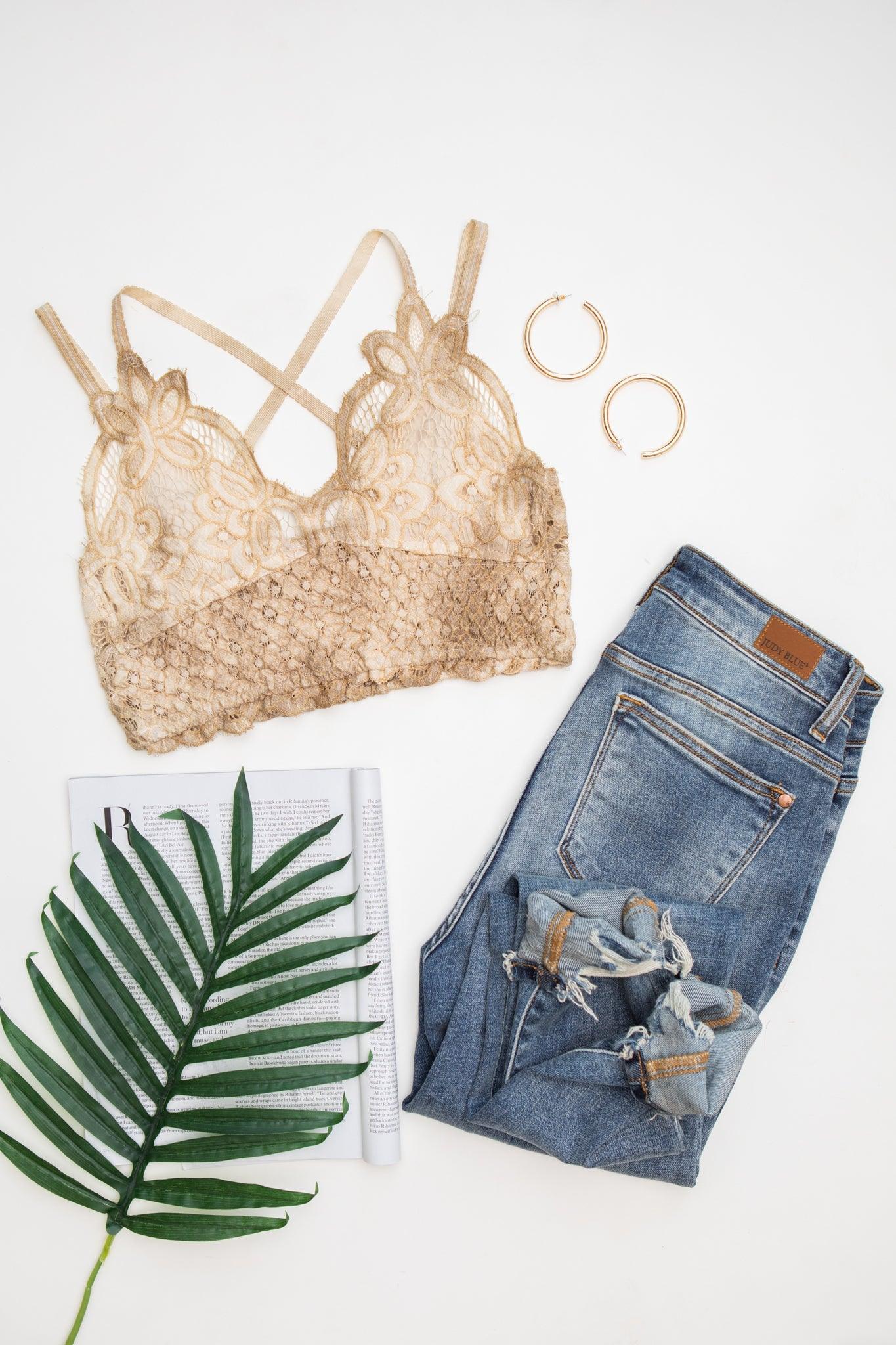 Live In Lace Bralette in Taupe - Simply Graced Mama