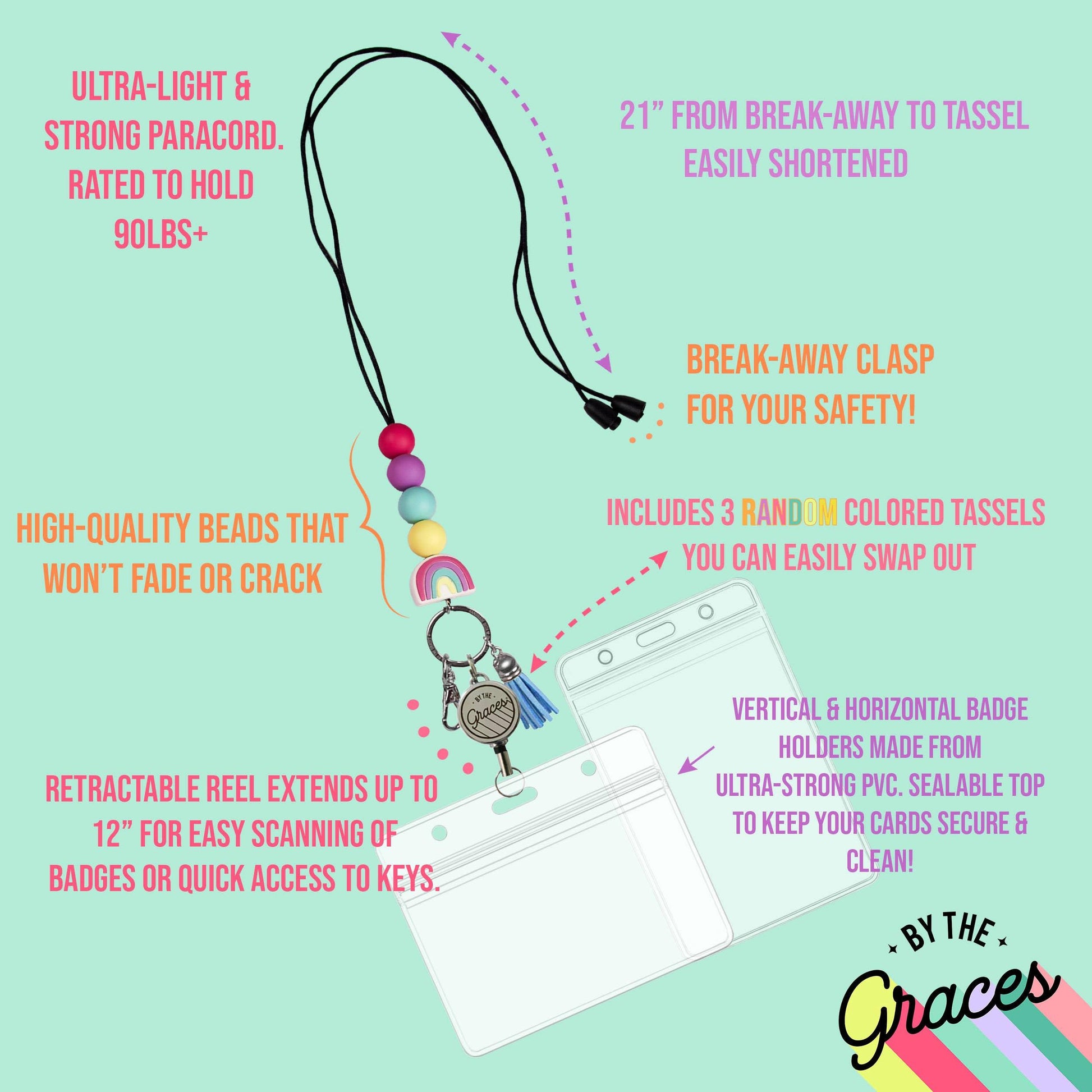 Razzle Dazzle Rainbow Lanyard - Simply Graced Mama