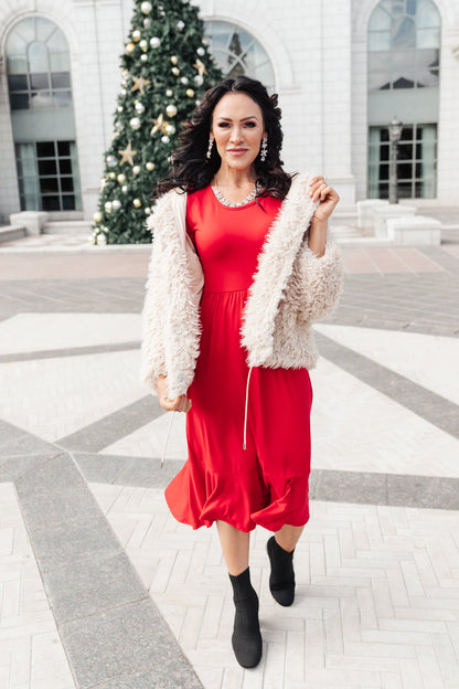 Cloudy Skies Dress in Crimson - Simply Graced Mama