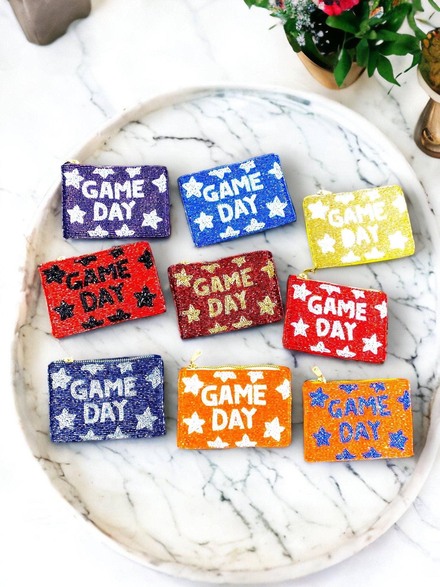 Game Day Beaded Coin Purse