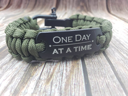 One Day at a Time Paracord Adjustable Bracelet