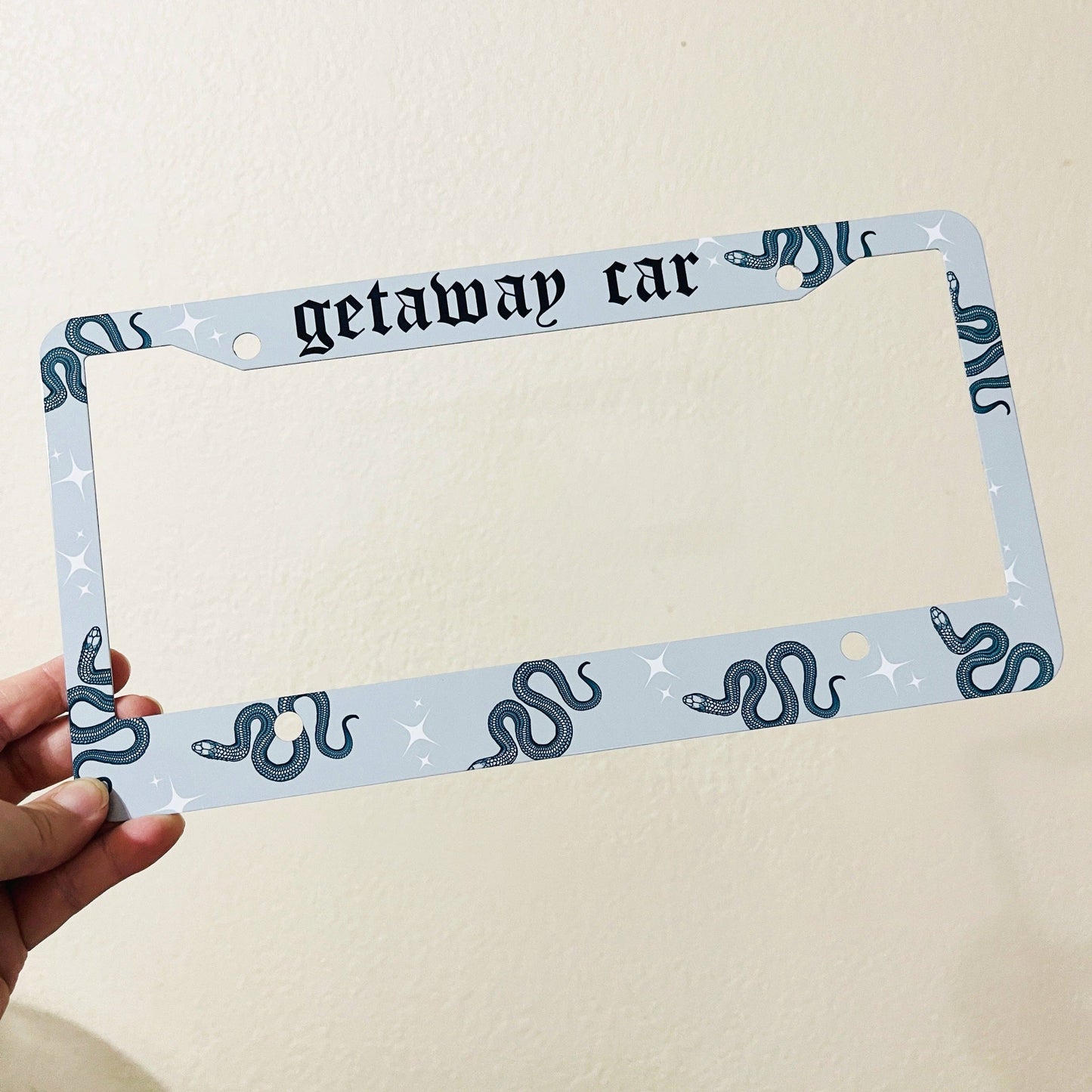 Getaway Car Reputation Snakes License Plate Frame