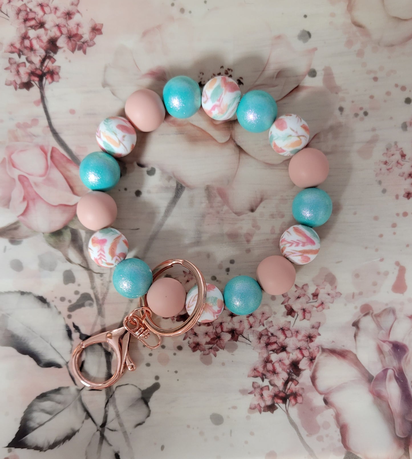 Pastel Feathers Wristlet Keychain - Simply Graced Mama