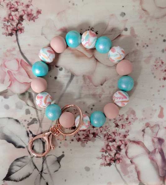Pastel Feathers Wristlet Keychain - Simply Graced Mama