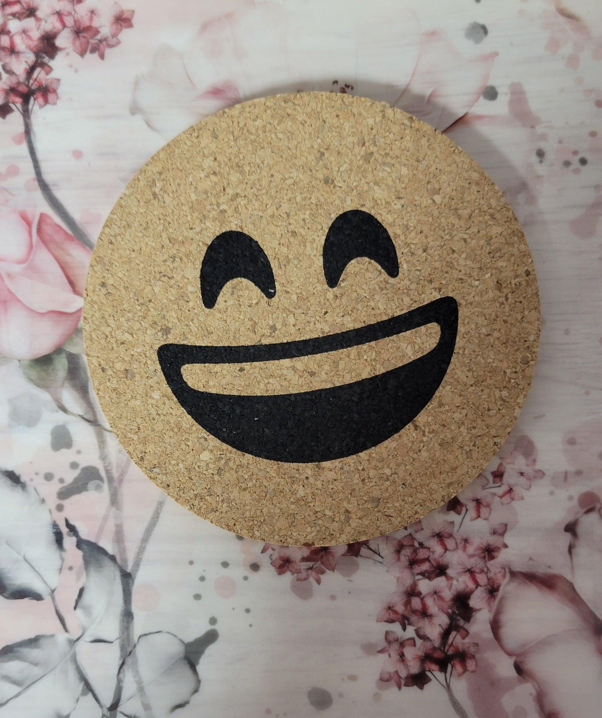 Emoji cork coaster - Design #7 - Simply Graced Mama