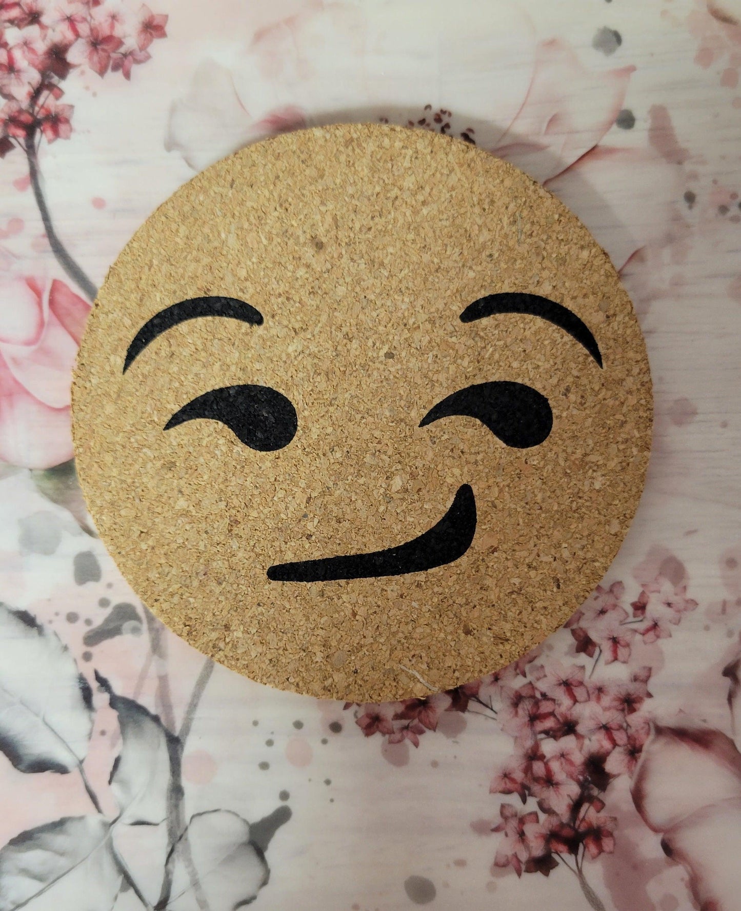 Emoji cork coasters - Design #5 - Simply Graced Mama