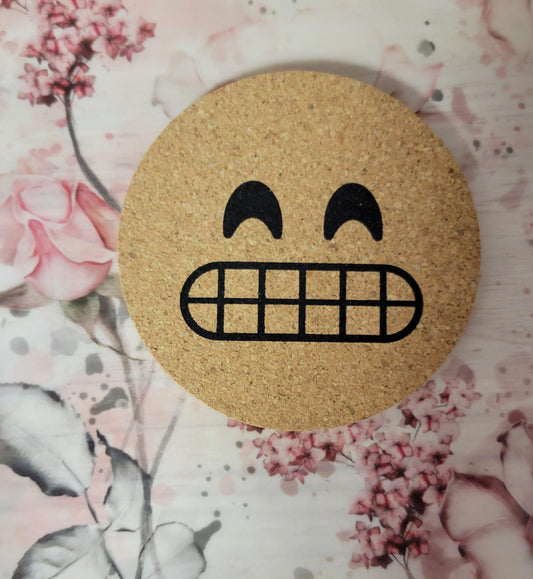 Emoji cork coaster set - design #2 - Simply Graced Mama