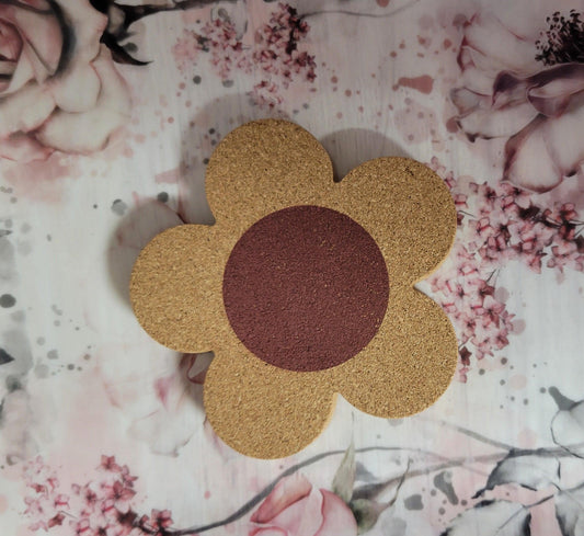 Flower cork coaster - Simply Graced Mama